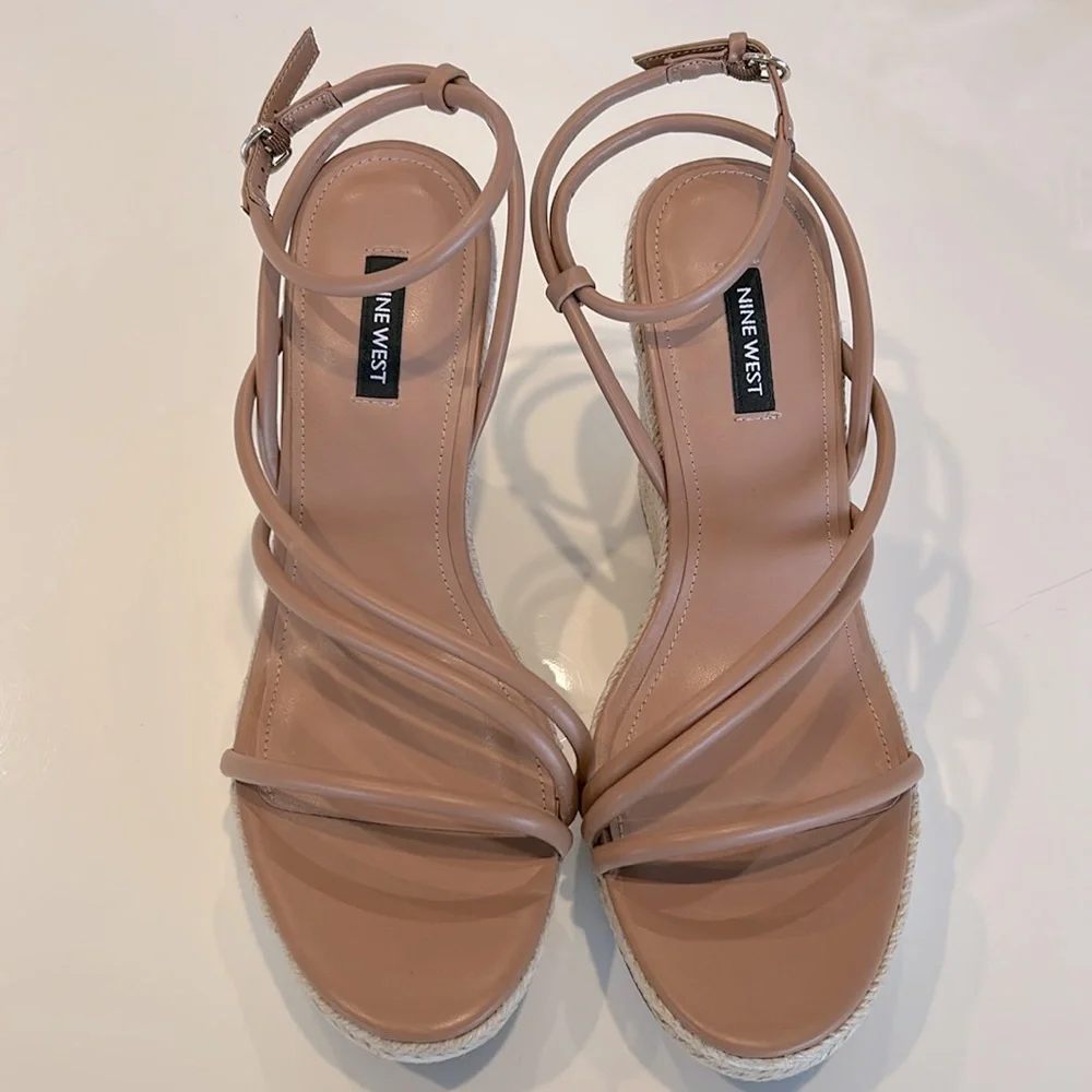 Nine West Women's Hipsta Espadrille Wedge Sandals Size 10